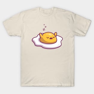 Cute Fried Egg Sleeping Cartoon T-Shirt